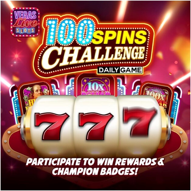 100 Spins challenge in Vegas live slots game app