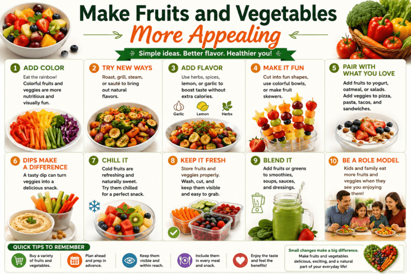 How to Eat Fruits and Vegetables Every Day Make Fruits and Vegetables more appealing