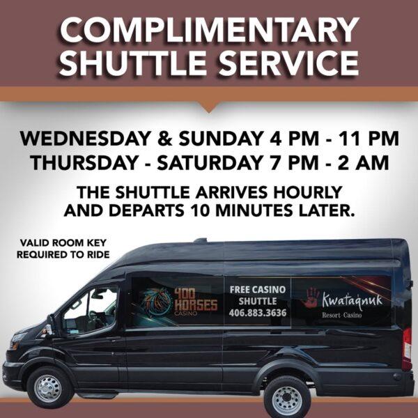 400 horses casino - Shuttle service