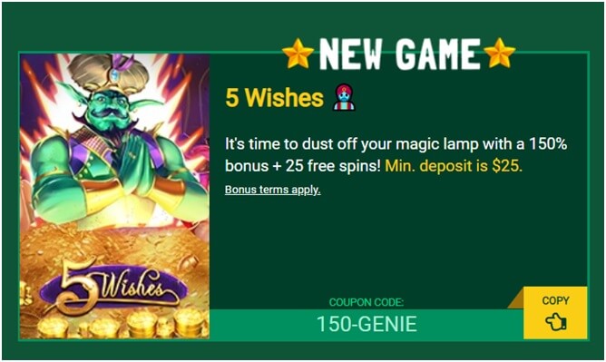 5 Wishes slot- Fair Go Casino