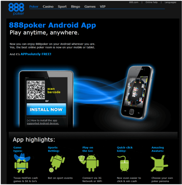 888 poker Android app