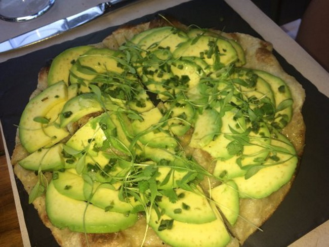 Avocado pizza at the St. Regis, Mexico City