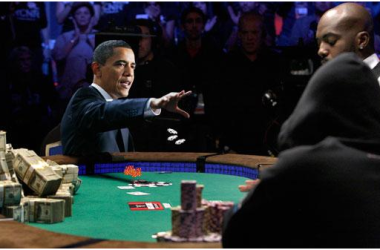 Barack Obama At Poker Table