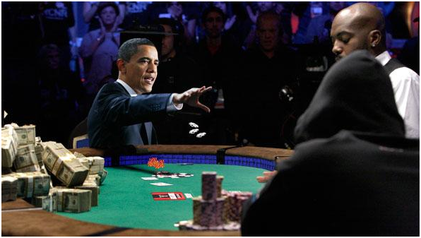 Barack Obama At Poker Table