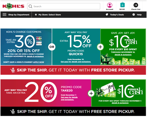 Black Friday deals with Kohls