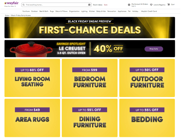 Black Friday Early Deals At Various Stores To Explore Now Black Friday deals at Wayfair