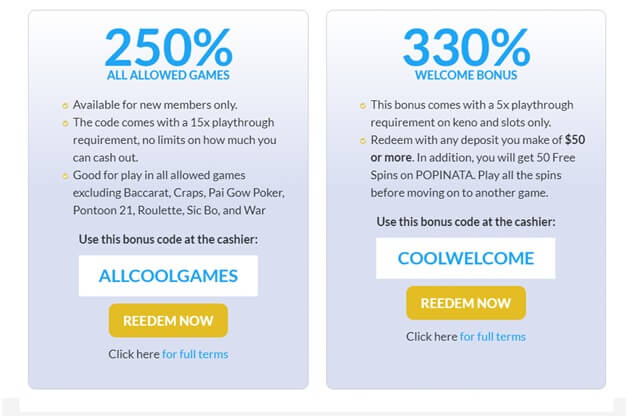 Bonus Codes At Cool Cat Casino For US Punters