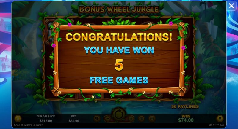 Bonus Wheel Jungle Slot - Mystery symbol free games