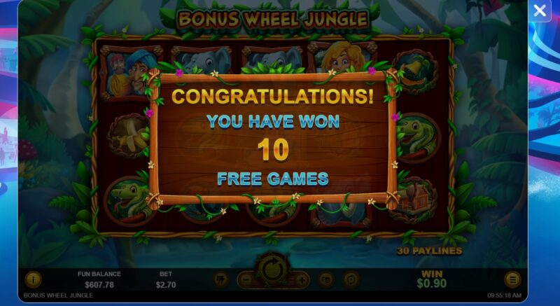 Bonus wheel jungle slot - 10 free games