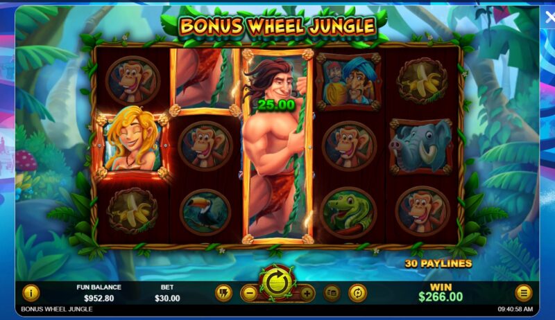 Bonus wheel jungle slot wild
