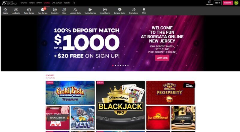 Borgata casino homepage