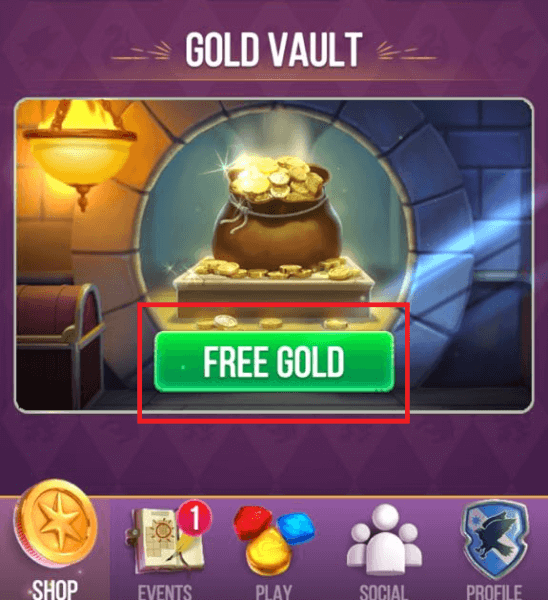 Buy Gold in Harry Potter puzzles and spells
