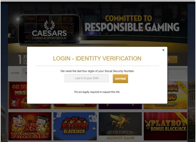 Caesars Casino online- login