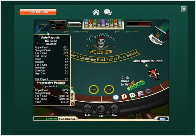 Caribbean Holdem progressive