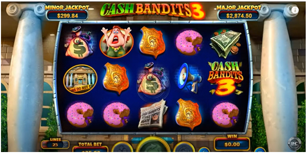 Cash Bandits Slots with Bag Full of Prizes Cash Bandits Slots