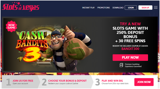 Cash Bandits Slots with Bag Full of Prizes Cash bandit 3-Slots of Vegas