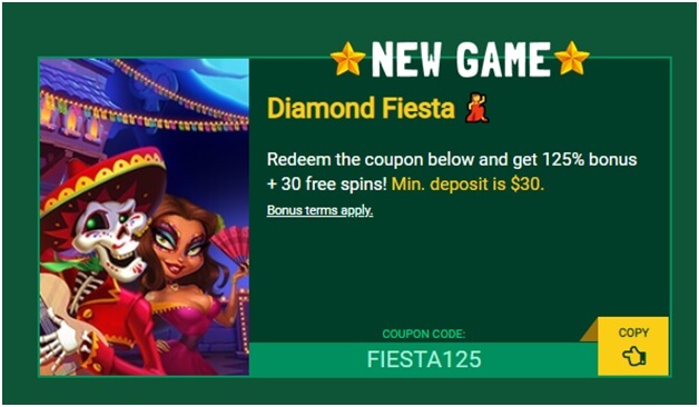 Coupon code Diamond Fiesta slot- Fair Go