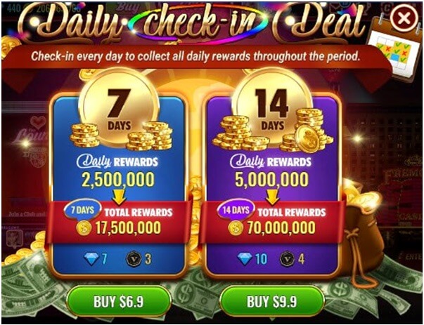 Daily Bonus in Vegas live slots game app