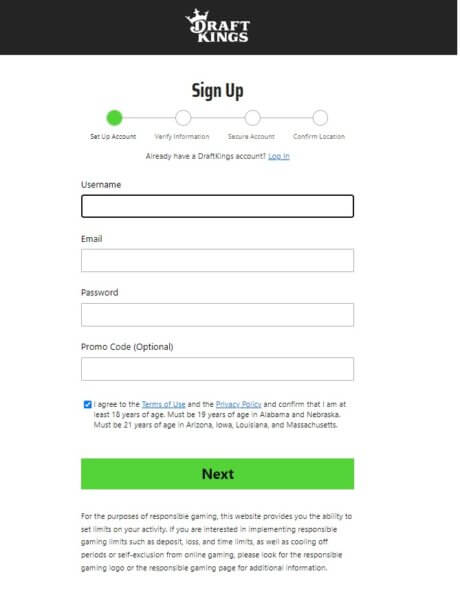 Draftskings registration