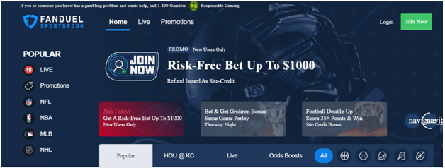 Fan duel sports bookie offers free bet