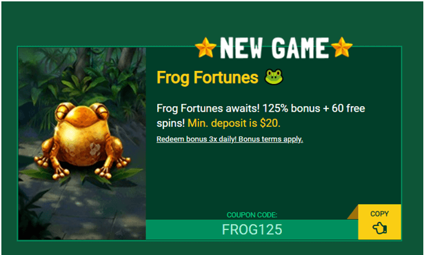 Frog Fortunes slot coupon