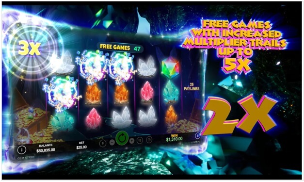 Gem Strike Slot- Free Games Feature