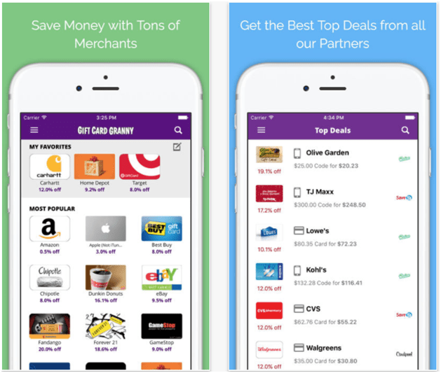 Gift card granny app