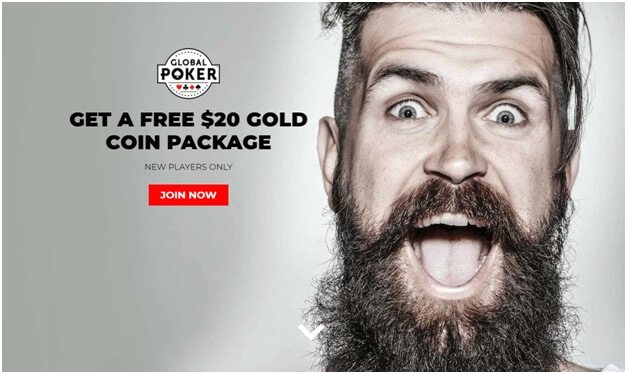 Global poker Social casino- Get Free $20 Gold Coins Package