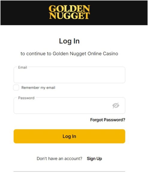 Golden Nugget online casino account