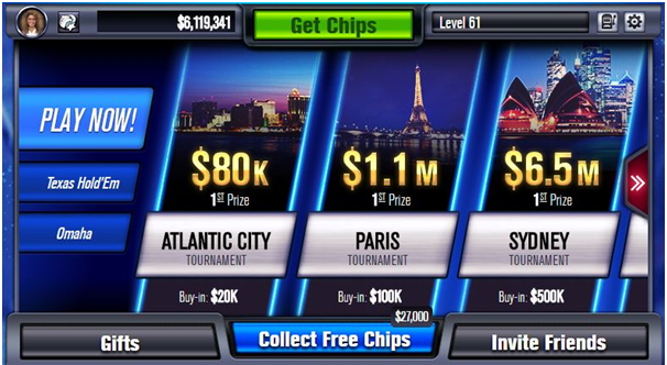 Cara mendapatkan chip gratis di World Series of Poker