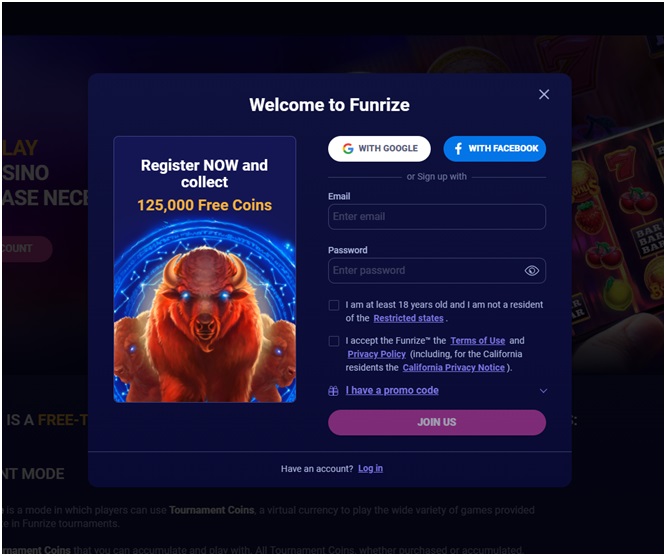 How to get started at Funrize casino