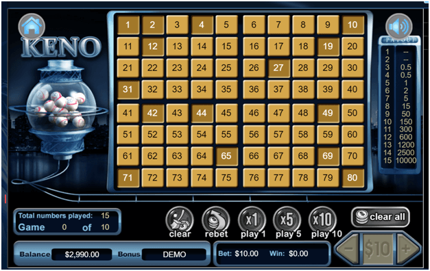 How to play Keno at Liberty Slots Casino with real USD