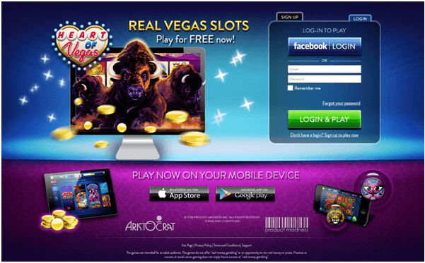 How to play Slots at Heart of Vegas Casino