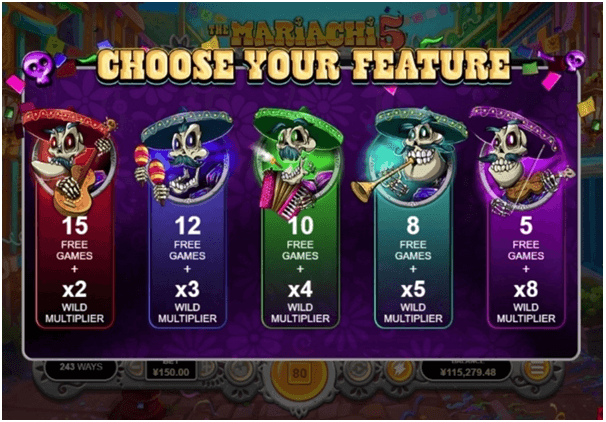 Mariachi 5 slot game features