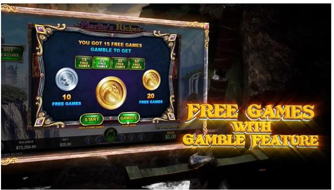 Merlins Riches Free games with gamble feature