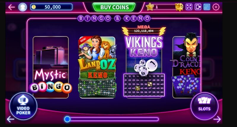 Mystic slot Blackjack and keno games