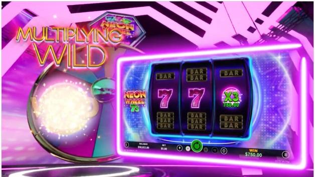 Neon Wheel 7s slot - Multiplying Wild