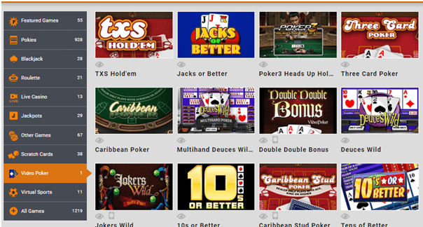 Poker games at online casinos