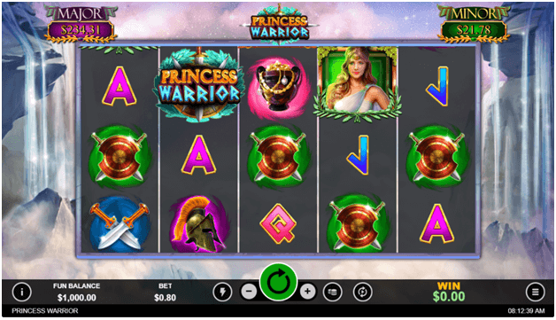 Princess Warrior slot game symbols