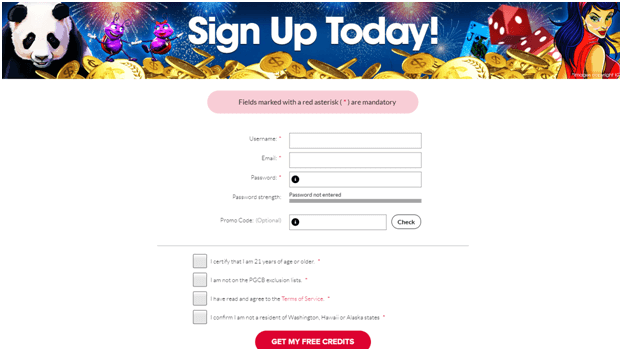 Registration at Parx online casino