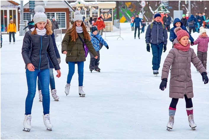 Skating in winter