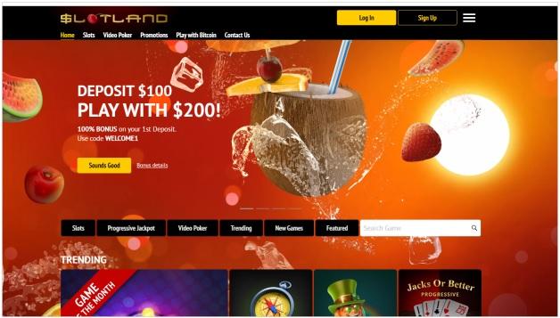 Slotland Casino Home Page 1