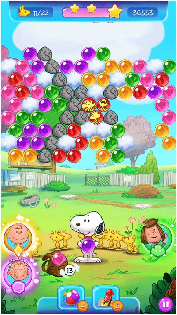 Get free lives in snoopy pop game