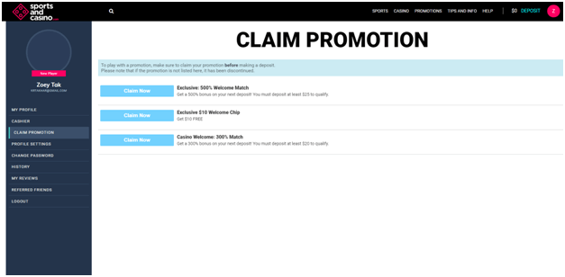 Claim promo codes