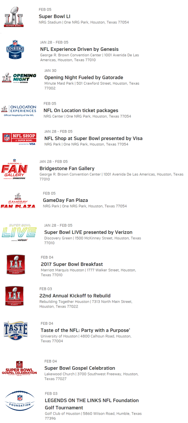 Super Bowl Events