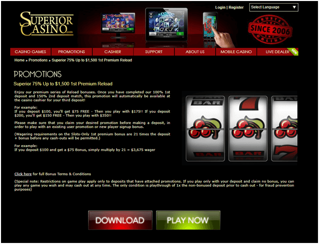 Superior Casino Premium Bonus