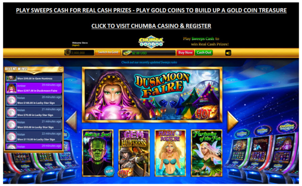 Sweepstakes at Chumba Casino