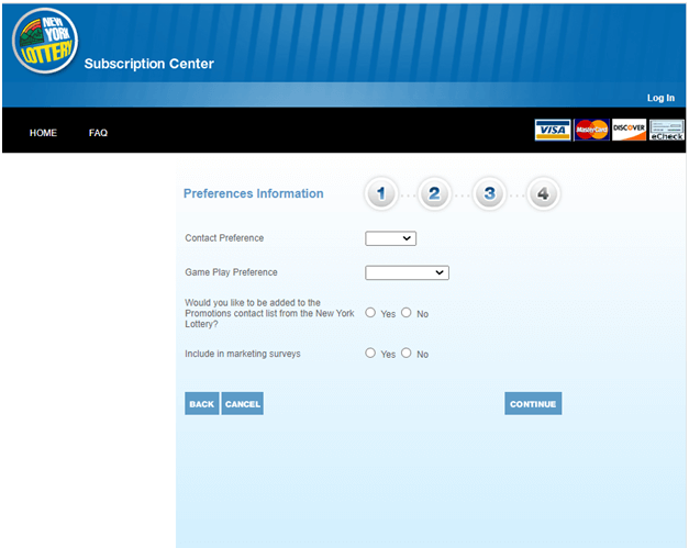 US lottery online through subscription