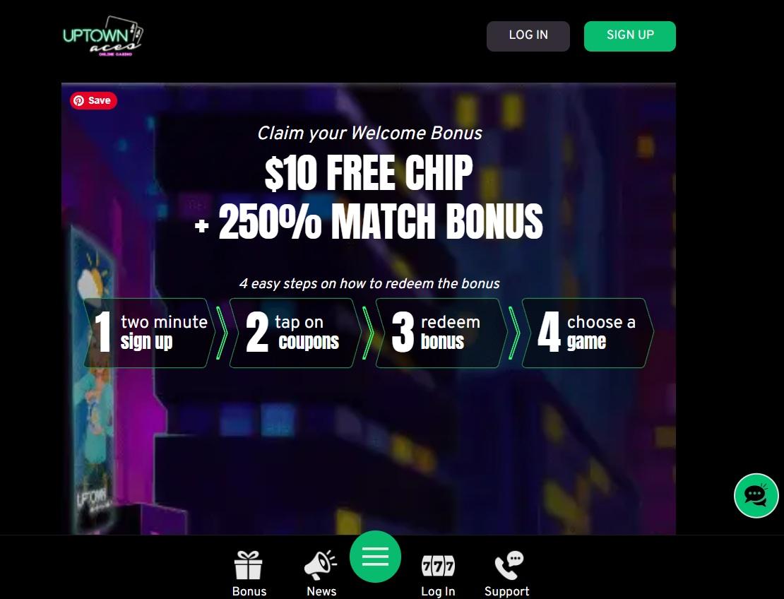 Uptown Aces Welcome Bonus