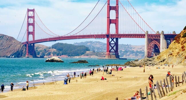 View of Golden Gate Bridge from Baker Beach